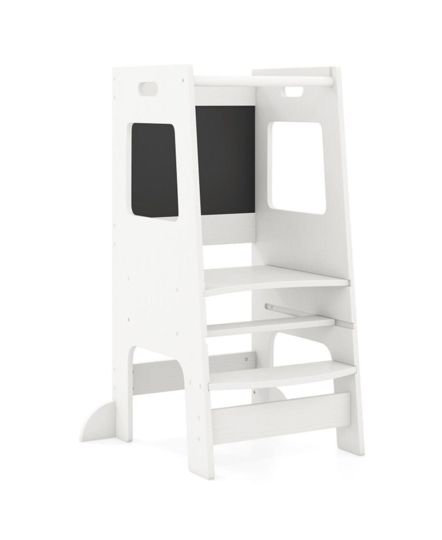 Детская игрушка HONGGE Adjustable Birch Wood Toddler Kitchen Tower with Chalkboards, Ages 3+, цвет: Белый — фото 1