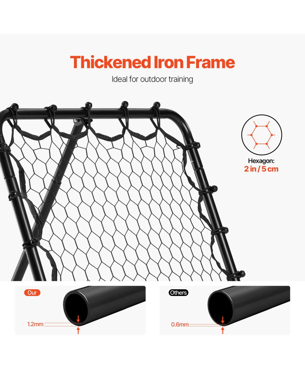 Hongge Adjustable Angle Soccer Rebounder Net 34 x 34 in Folding Kickback Goal for All Ages Training