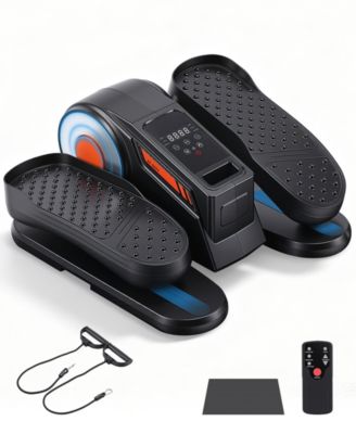 Under Desk Elliptical 12 Speeds Pedal Exerciser with Remote, Display, Bands and Mat for Seniors Office