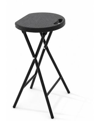 1-Pack 28" Tall Folding Stool with Handle, Safety Lock, Metal Frame