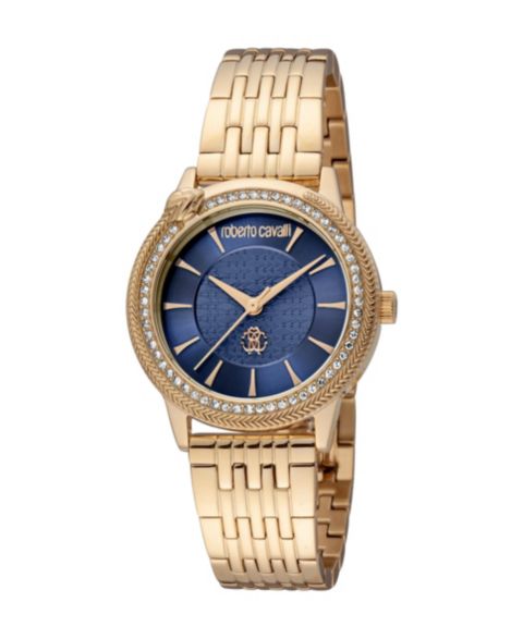 Женские часы Roberto Cavalli Glam Quartz IP Stainless Steel Bracelet Watch, цвет: Розовый
