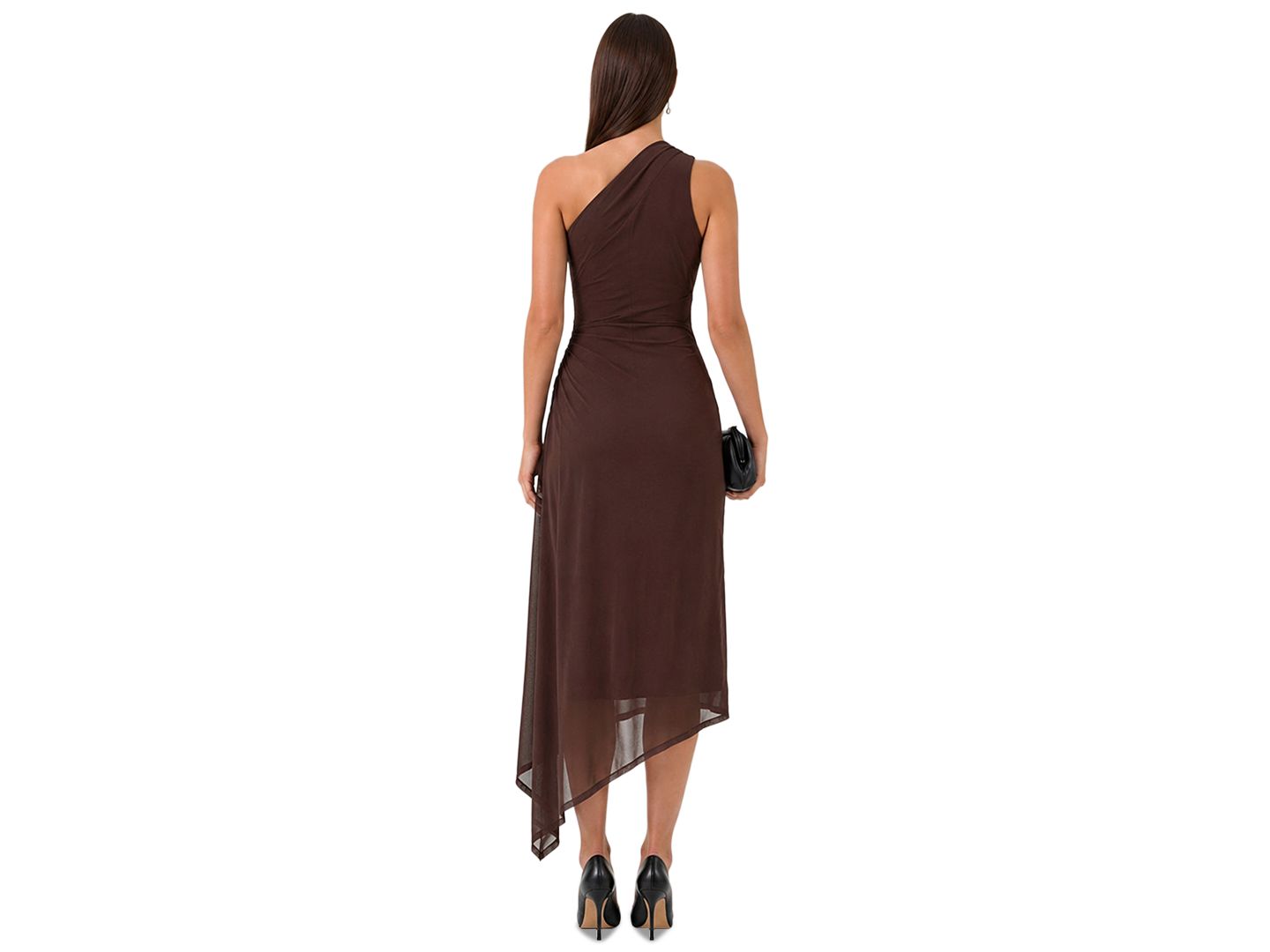 Женское платье RACHEL Rachel Roy Lace One-Shoulder Midi, цвет: Изюмный — фото 4
