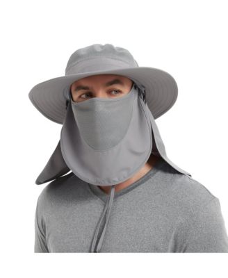 Keya Wide Brim Sun Hat Removable Face Neck Flap UPF 50+ Adjustable Fit Outdoor