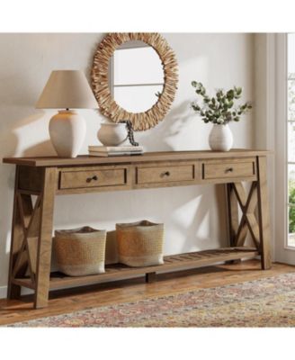 70.87" Console Table with 3 Drawers and Shelf