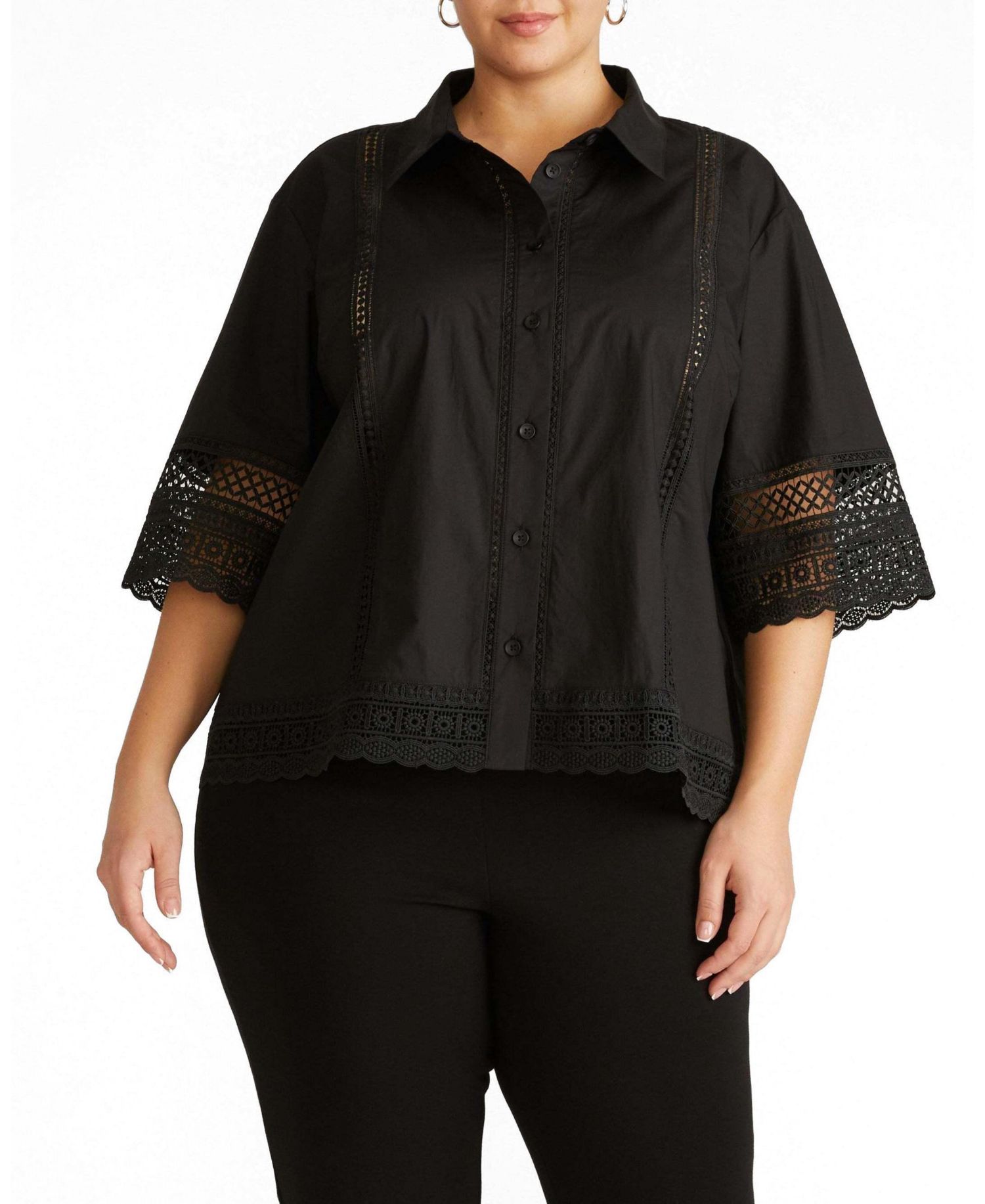 Women's Plus Size Dora Cotton Poplin Blouse