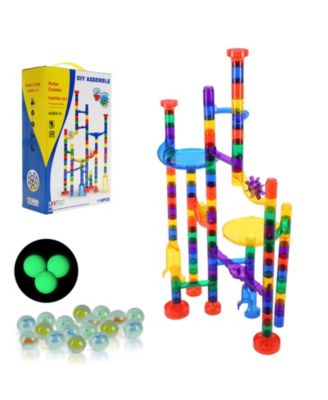 Glow-in-the-Dark Easy-Connect 110-Piece Marble Run Building Set, Ages 3+
