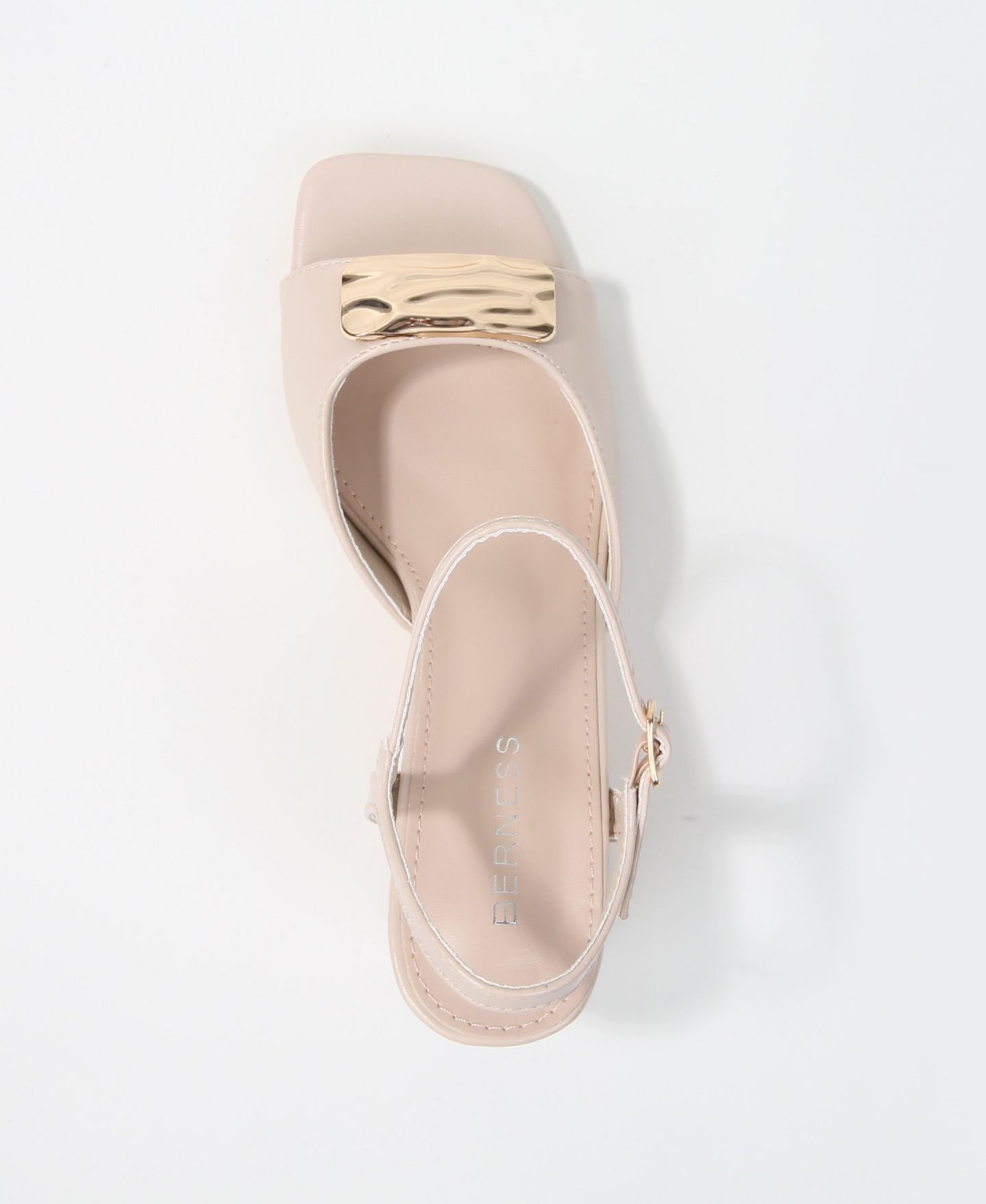 Женские сандалии BERNESS Kade Nugget Accent Block Heel, цвет: Бежевый — фото 4