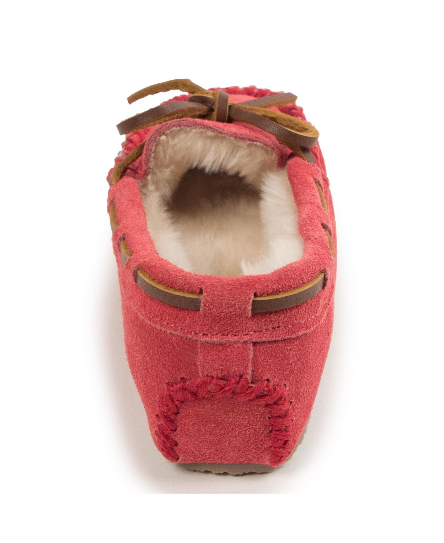 Детские замшевые тапочки Minnetonka Cassie с мехом, размеры 1-13, цвет: Розовый — фото 5