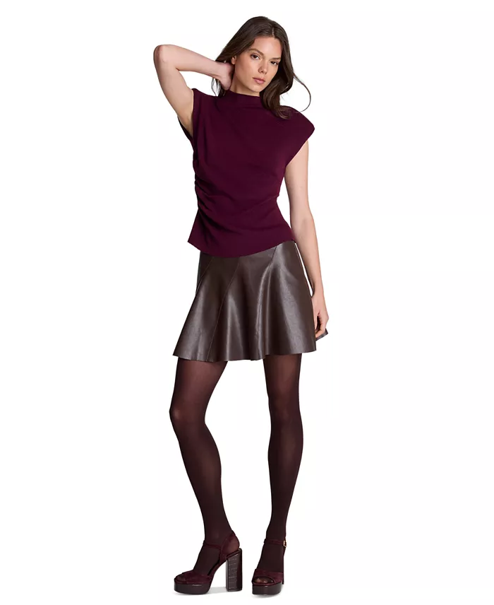 Women's Extended Shoulder Keyhole Back Mock Neck - thumbnail 9