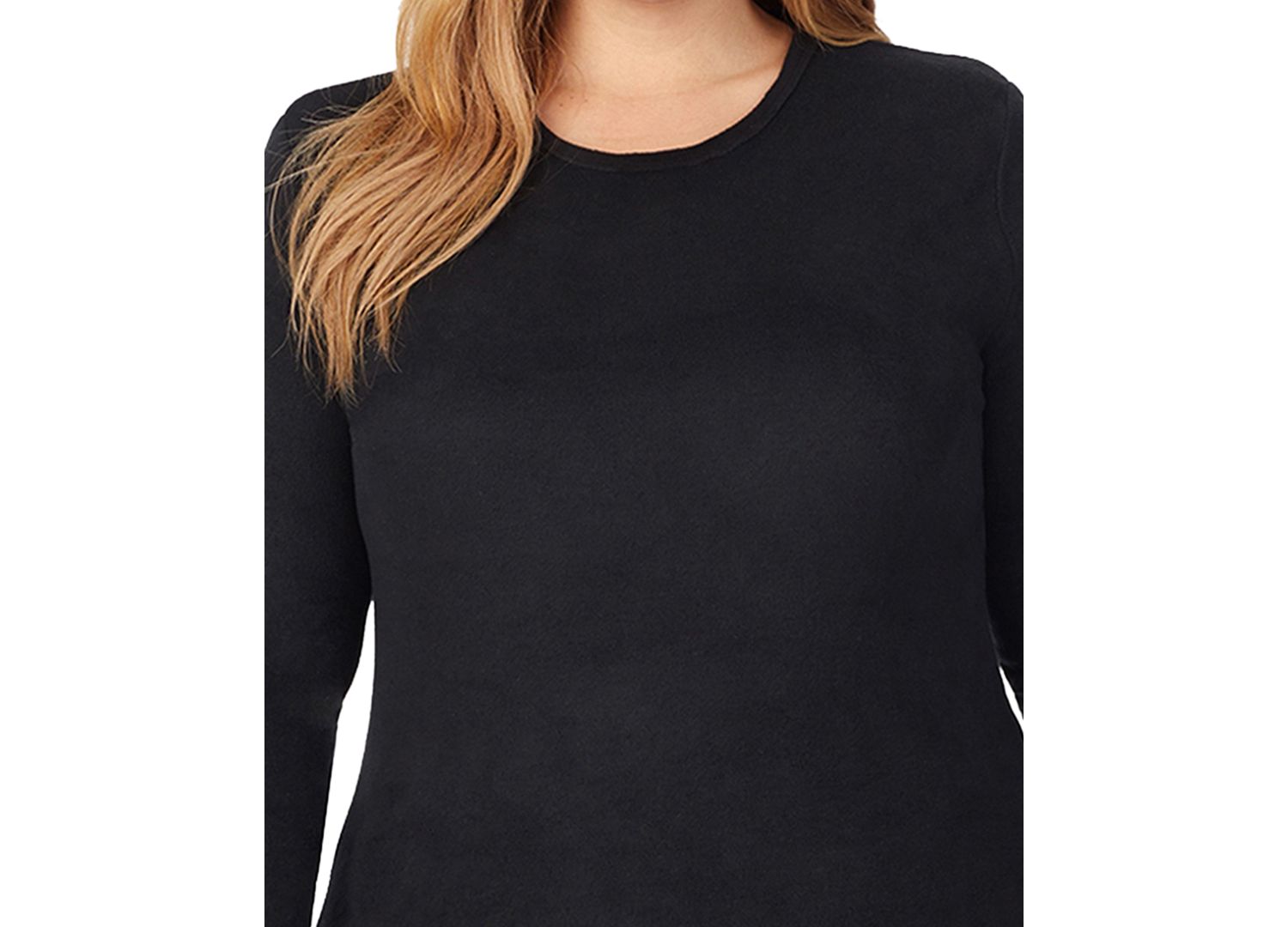 Plus Size Long-Sleeve Fleecewear Stretch Top