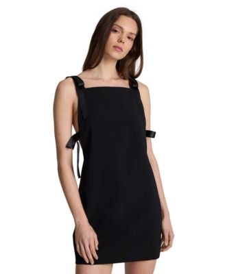 Women's Mini Square-Neck Bow-Tie Dress