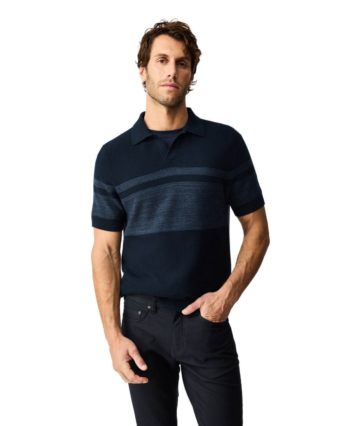 Rodd & Gunn Men's Mount Albert Cotton Knitted Polo Shirt - Indigo