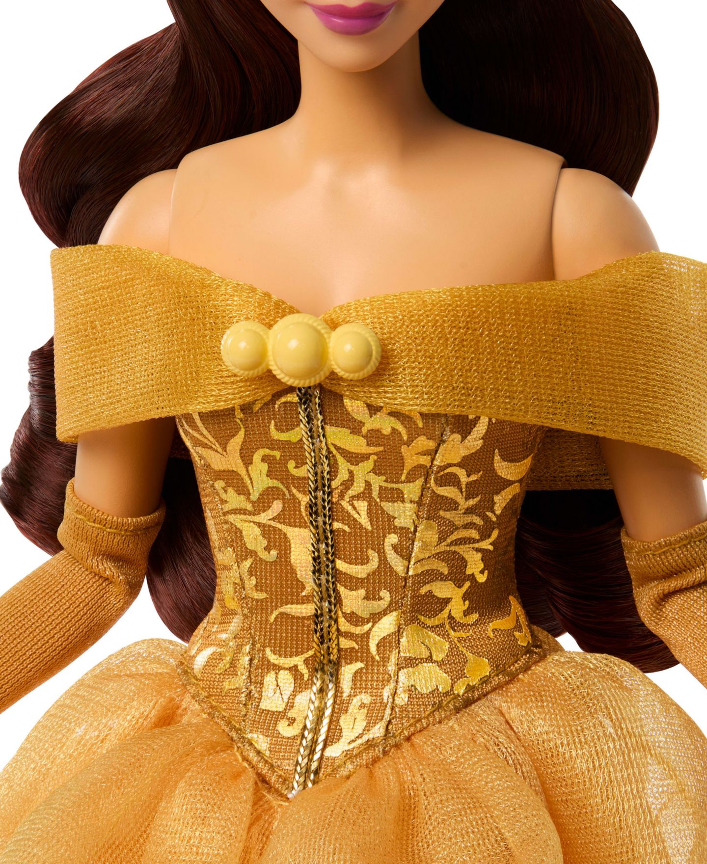 Детская кукла Disney Princess Sparkling Princess Series Belle Removable Dress & Accessories Fashion Doll, Ages 4+ — фото 3