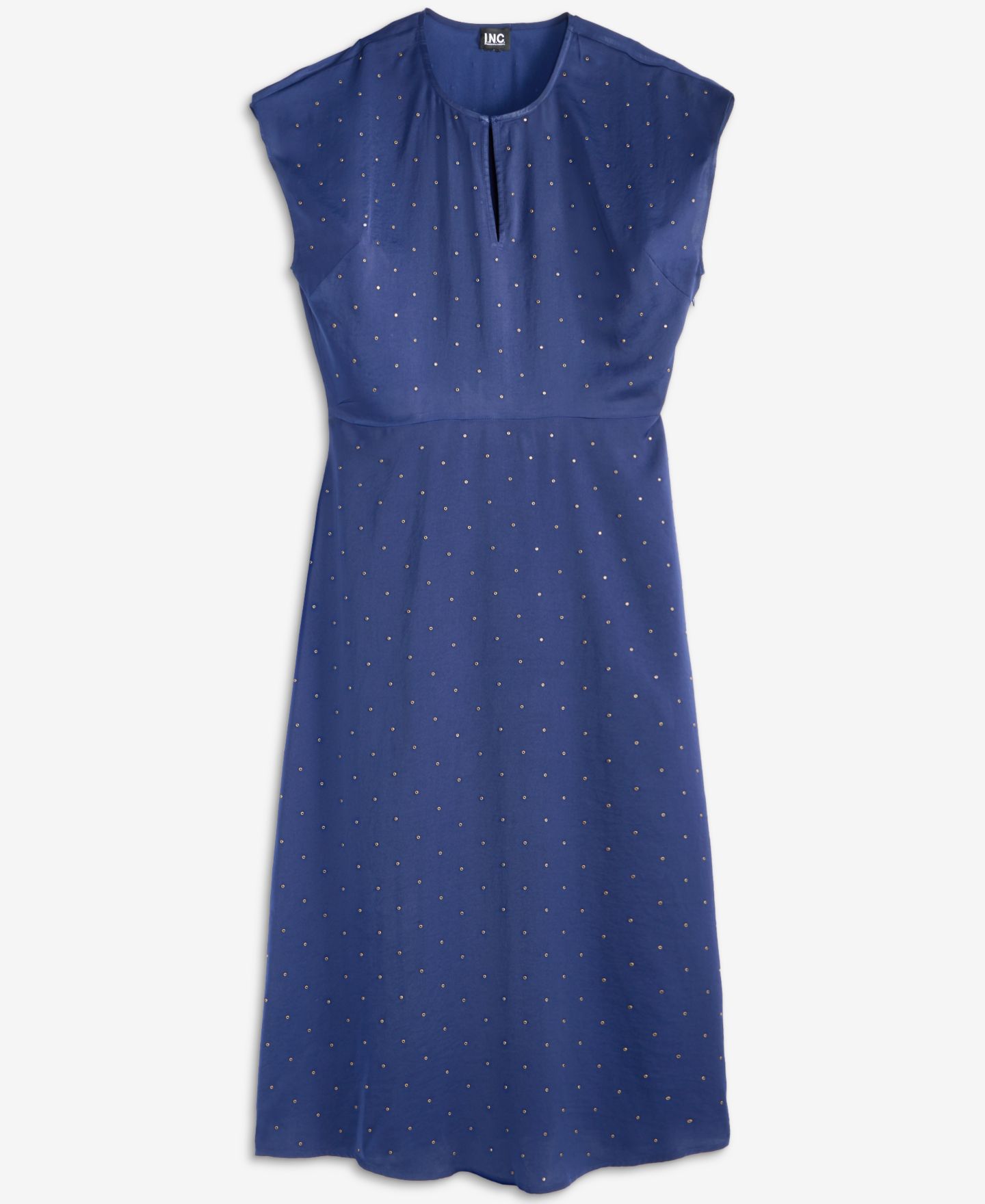 Женское платье I.N.C. International Concepts Crystal Embellished Satin Midi, цвет: Индиго ночной — фото 5