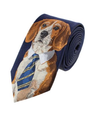 Men's Man's Best Friend Series Beagle Silk Novelty Necktie
