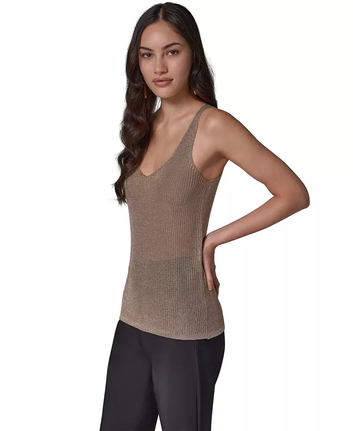 Women's Metallic-Knit Tank Top - thumbnail 3