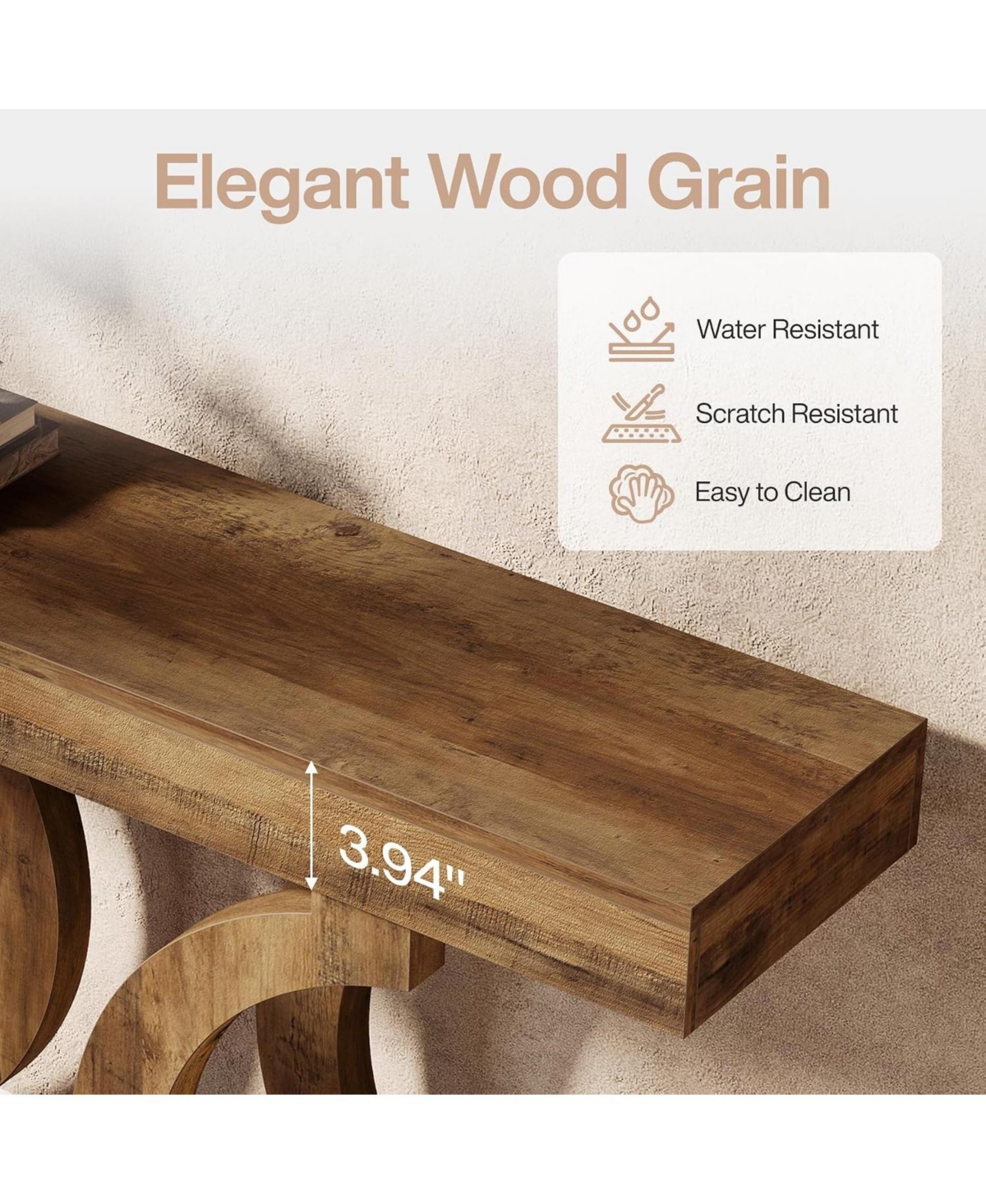 Tribesigns 43.31-Inch Farmhouse Console Table for Entryway, Unique Narrow Sofa Behind The Couch with Curved Legs
