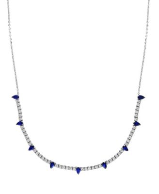Sapphire (2.34 ct. t.w.) & Diamond (0.71 ct. t.w.) Necklace in 14k White Gold