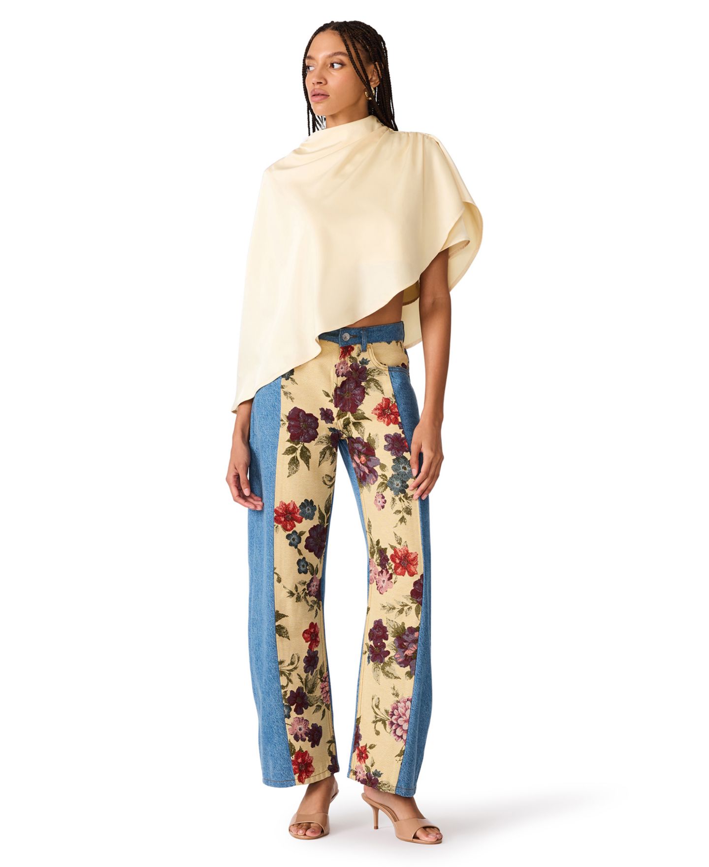 Женские джинсы Steve Madden The Sydnee Floral Non-Stretch Wide-Leg, цвет: Синий — фото 2