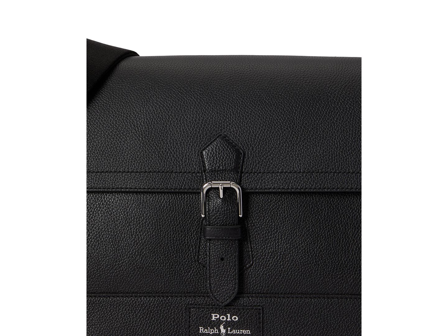 Мужская сумка Polo Ralph Lauren Pebbled Leather Messenger, цвет: Чёрный — фото 5