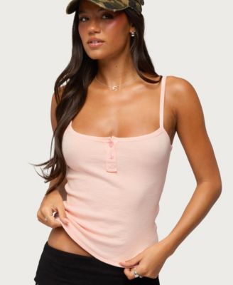 Womens Channa Henley Tank Top