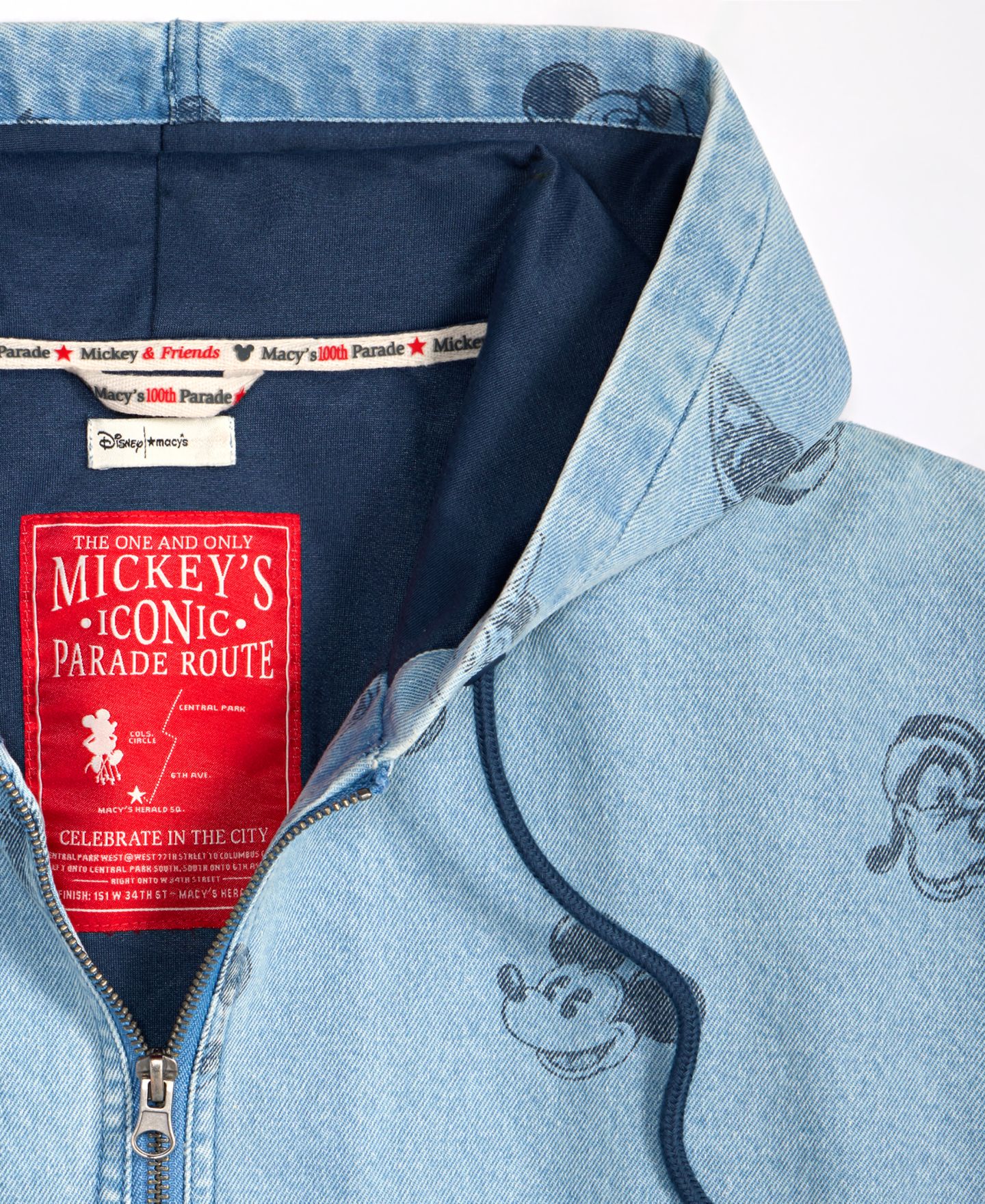 Худи Disney | Macy's Mickey & Friends Printed Denim Zip-Front — фото 5