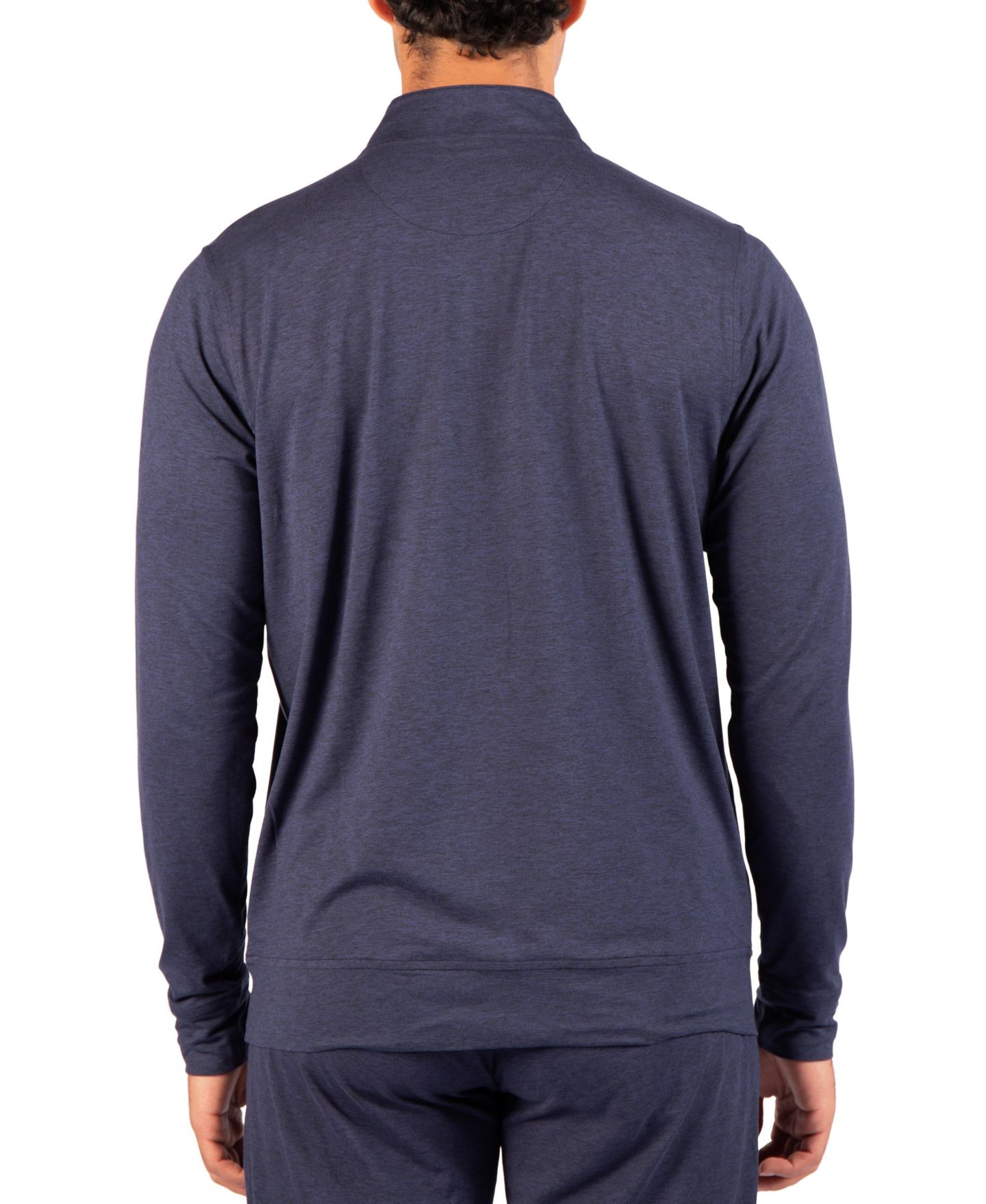 Мужской свитер Tailorbyrd Brushed Melange Quarter Zip, цвет: Тёмно-синий — фото 2
