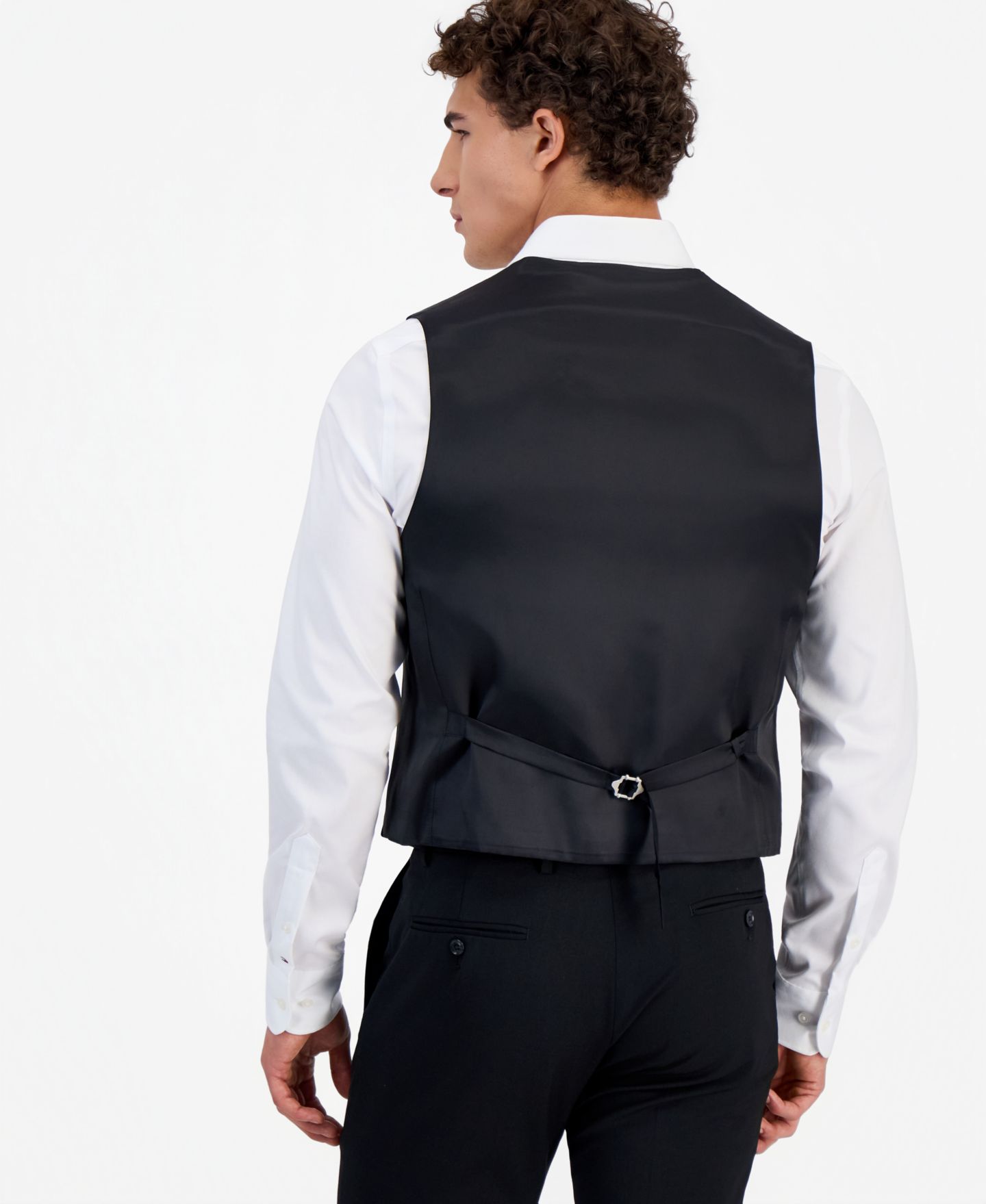 Мужской жилет Tommy Hilfiger Modern-Fit Wool TH-Flex Stretch Suit Separates Vest, цвет: Чёрный — фото 2