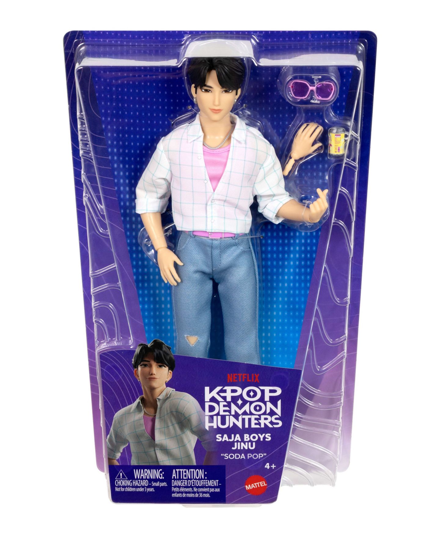 Детская кукла KPop Demon Hunters Saja Boys Jinu Soda Pop 12" Fashion Doll with 11 Posable Joints, Ages 4+ — фото 6