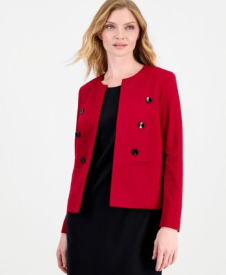 Women's Long Sleeve Compression Faux Double-Breasted Jacket