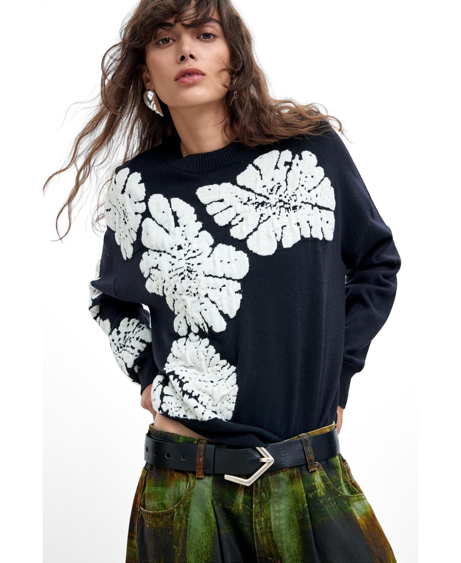 Women's M. C. Lacroix Jacquard Floral Sweater