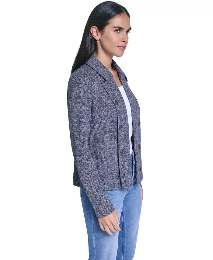 Women's Marled Band Double-Breasted Jacket - thumbnail 3