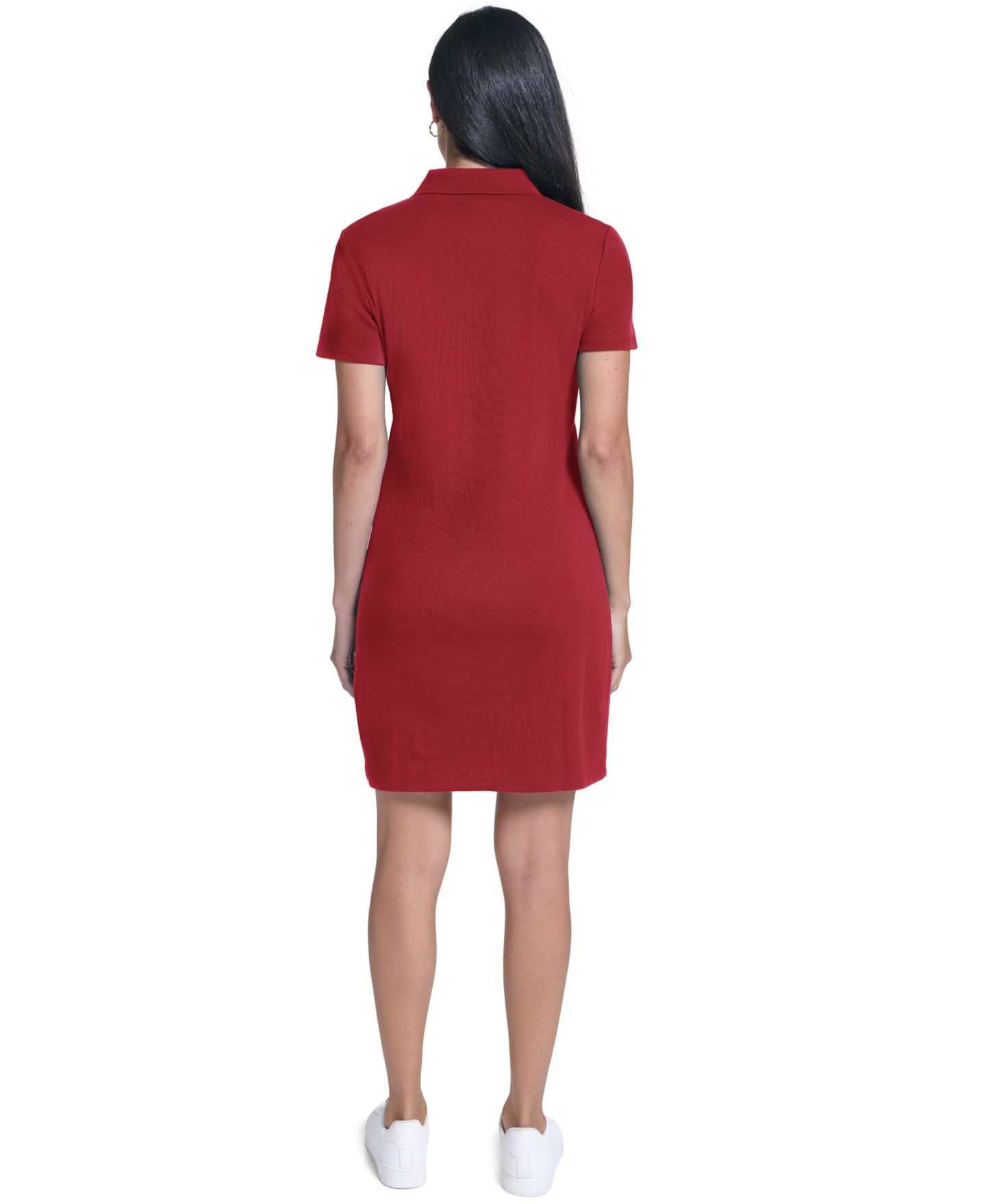 Женское платье Nautica Short-Sleeve Zip Polo Dress, цвет: Малиновый — фото 5