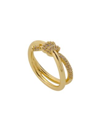 Cubic Zirconia Gold-Plated Twist Ring