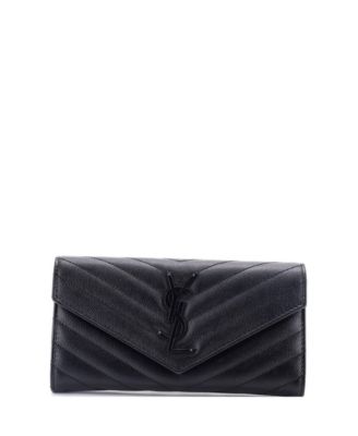 Large Classic Monogram Flap Wallet Matelasse Chevron Leather