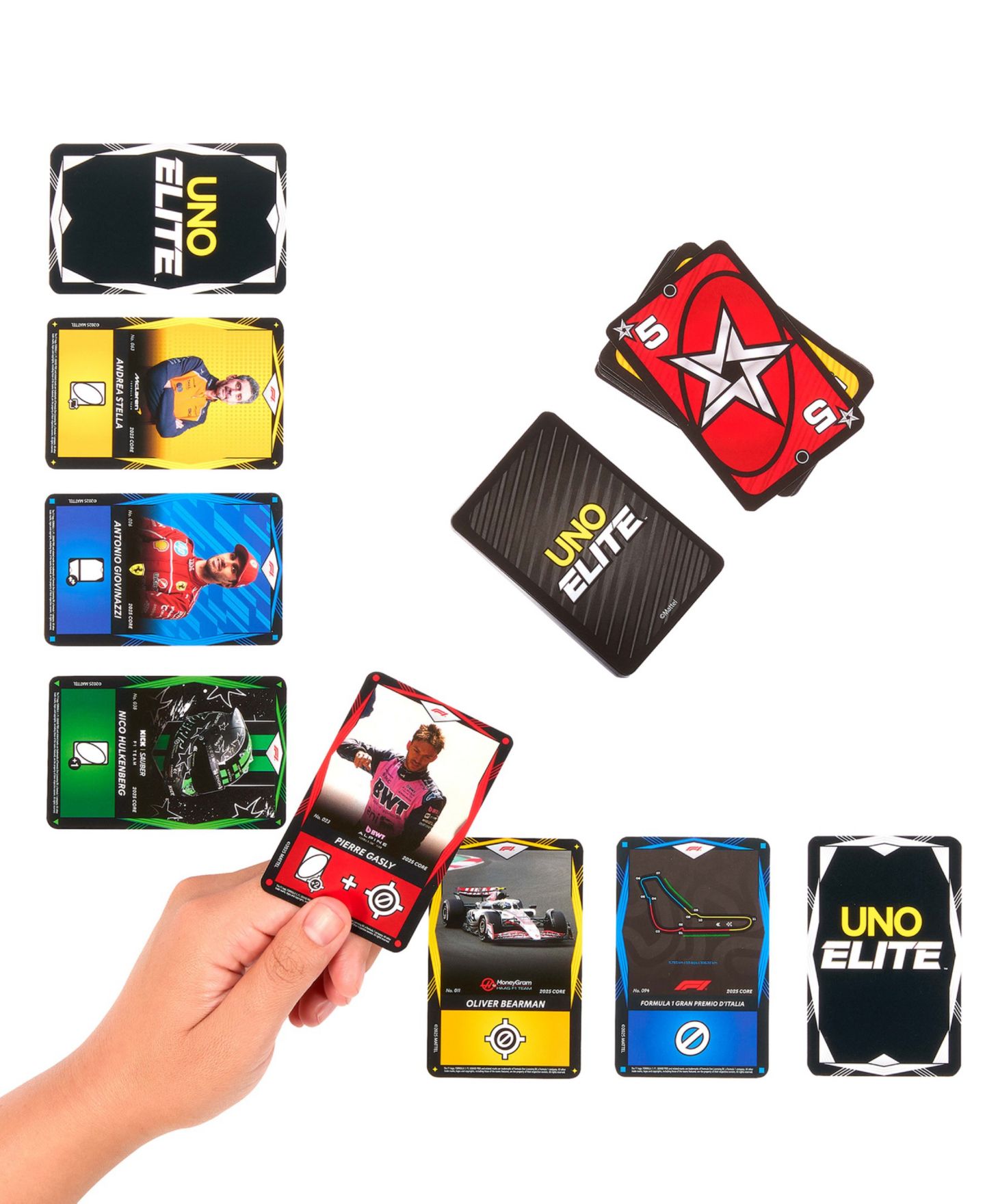 Детская карточная игра Mattel UNO Elite Formula 1 2025 Core Edition Card Game, Ages 7+ — фото 6