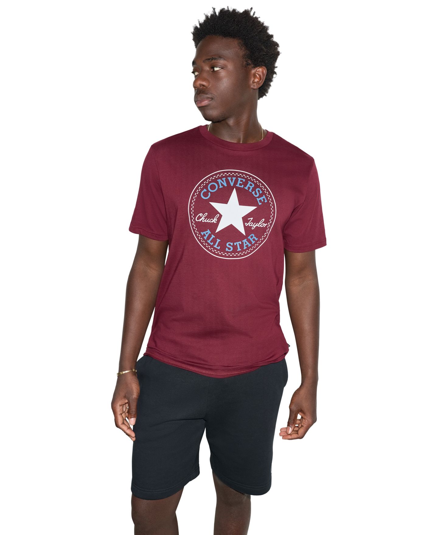 Мужская футболка Converse Standard-Fit Patch, цвет: Глубокий бордо — фото 1