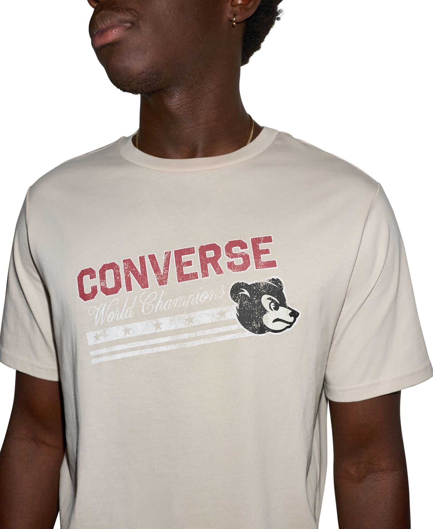 Мужская футболка Converse Fighting Bear Graphic, цвет: Экрю — фото 4
