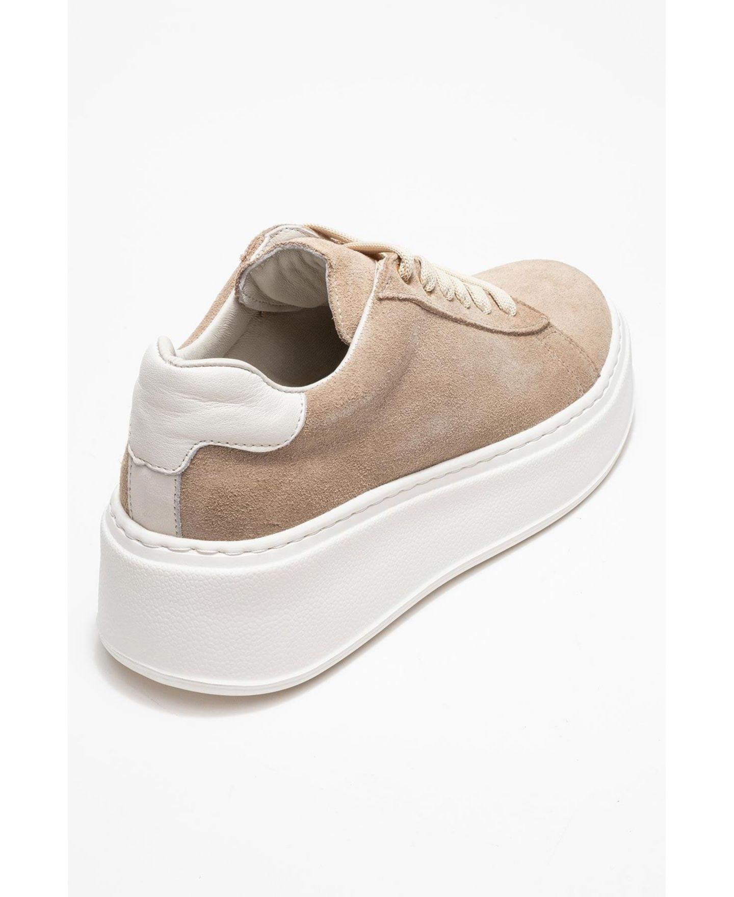 Женские кожаные кроссовки Forever & Always Shoes Paloma, цвет: Бежевый замшевый — фото 6
