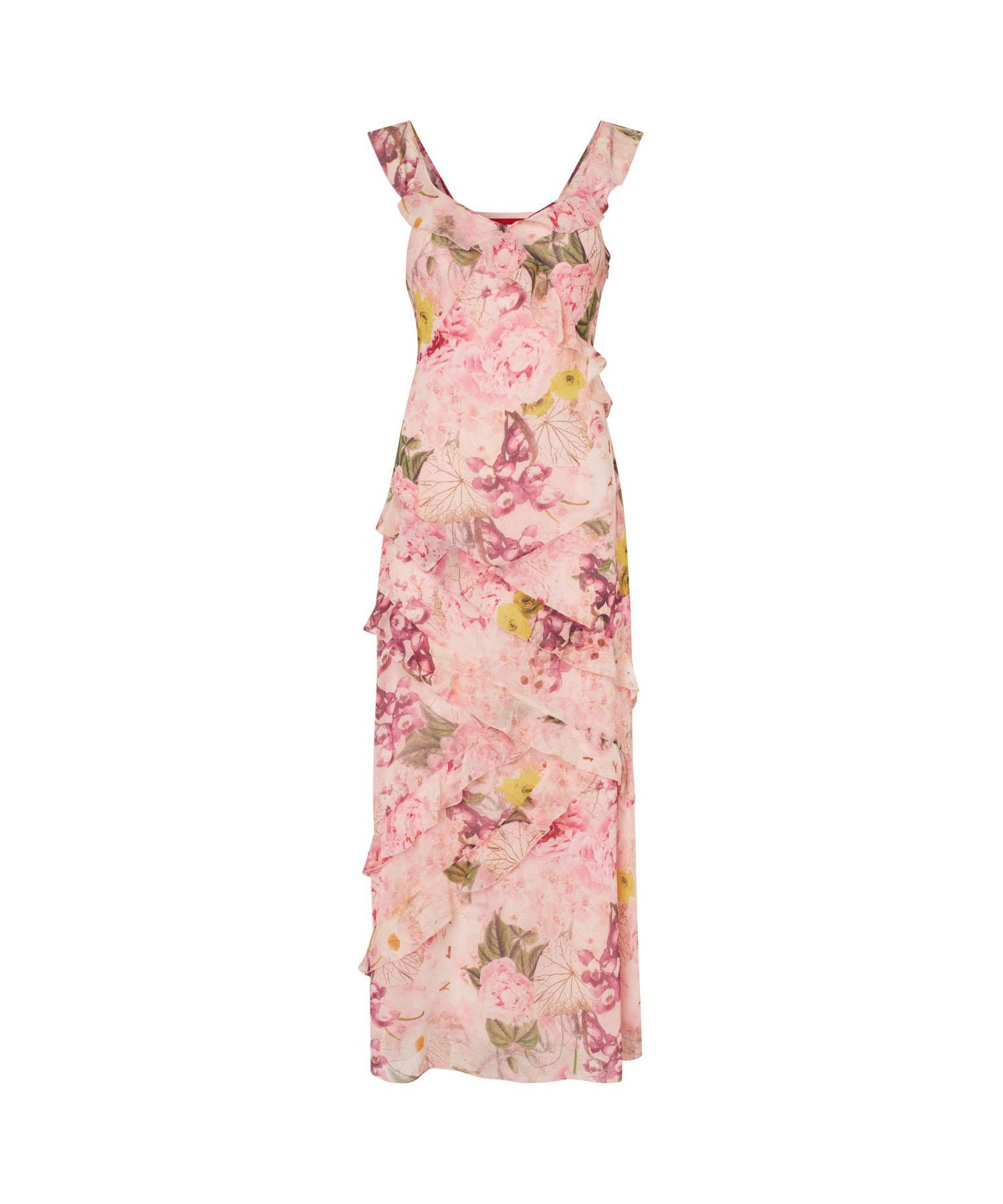 Women's Levine Floral-Print Ruffle Maxi Dress