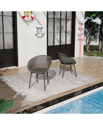 2 Piece Modern PP Plastic Lounge Chairs