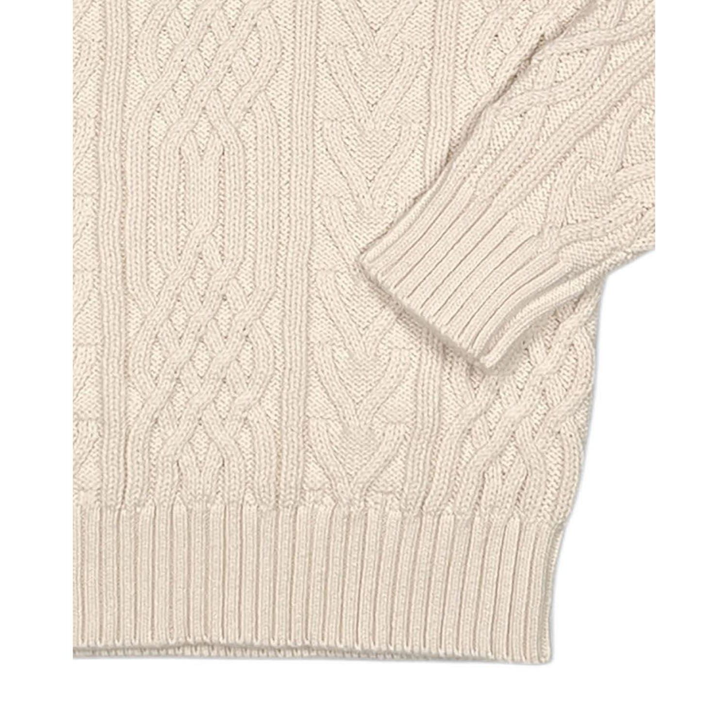 Boy's 5- 7 Organic Mock Neck Cable Sweater