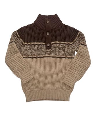Little Boys Hope and Henry 5 - 7 Organic Mock Neck Waffle Sweater