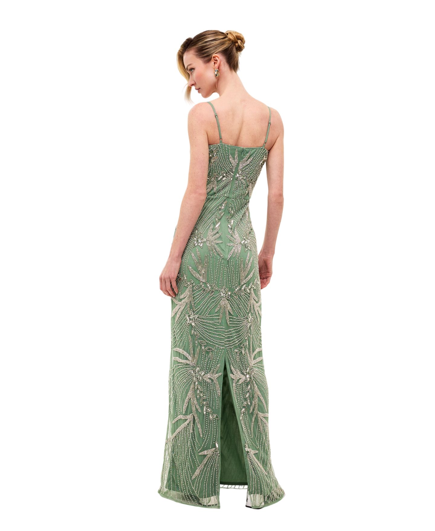 Женское платье BEAUUT Embellished Sequins Fitted Gown, цвет: Зелёный — фото 4