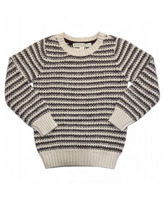 Hope and Henry Boy's Small to Xlarge Organic Striped Crew Neck Pullover Sweater