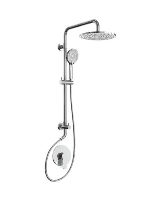 Wall Mount Pressure-Balanced Shower System 10" Rainfall Shower Head with Slider Bar Handheld Spray