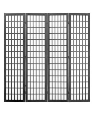 Wood Folding Privacy Room Divider Screen 4 Panel Partition for Indoor Home Office Decor