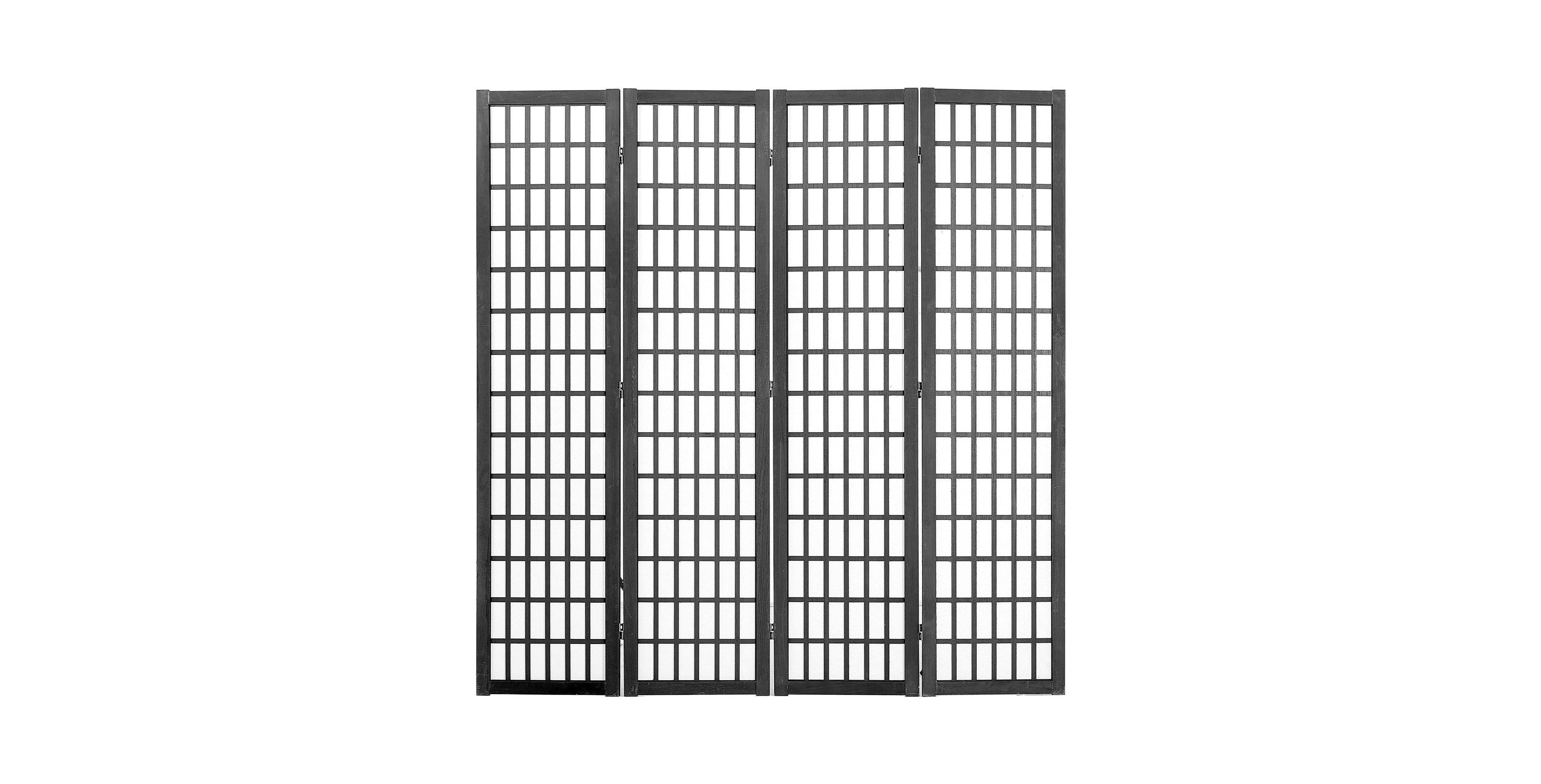 Slickblue Wood Folding Privacy Room Divider Screen 4 Panel Partition for Indoor Home Office Decor