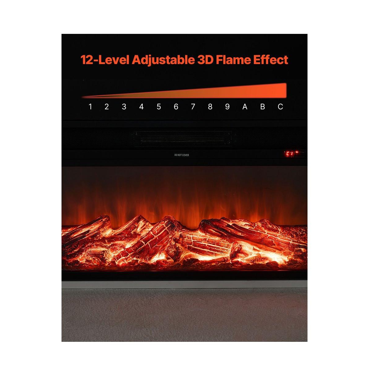 Slickblue 75in Electric Fireplace Stove Heater with Mantel 1500W Remote Timer