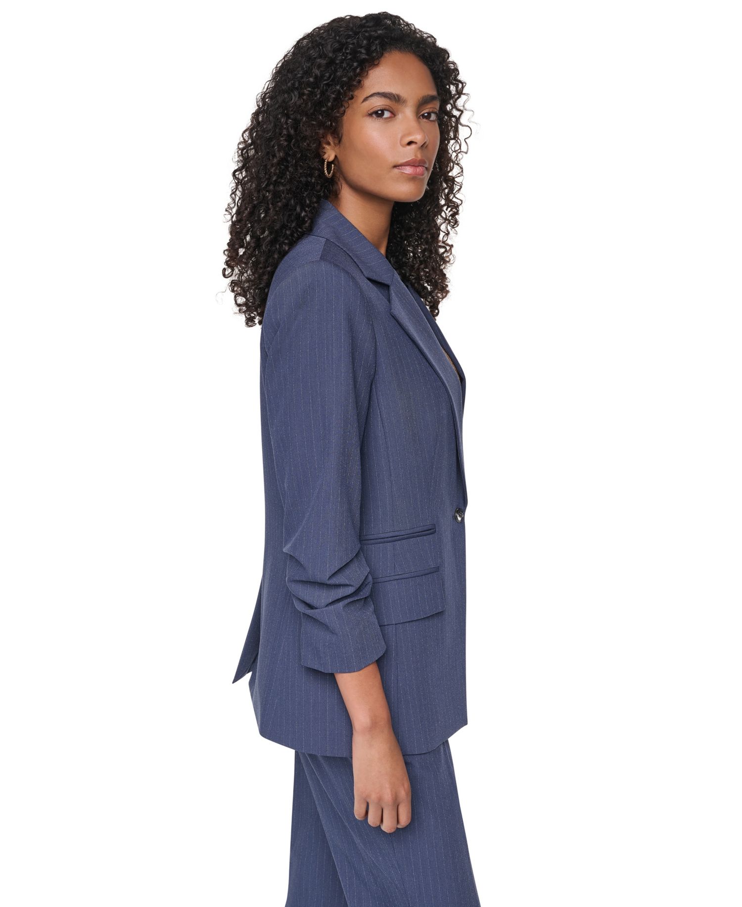 Women's Pinstripe 3/4-Sleeve Blazer